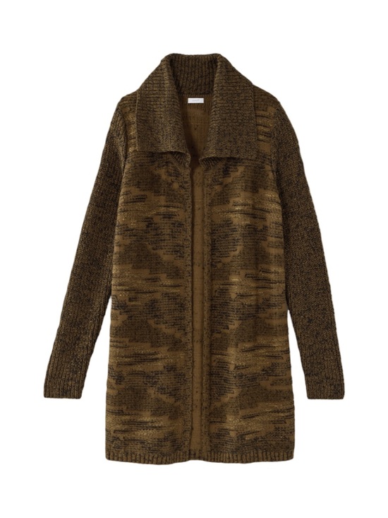 Pure Jill Sweaters - PureJill by J. Jill Open Front Rib Textured Intarsia Cardigan Sweater NWT Size L